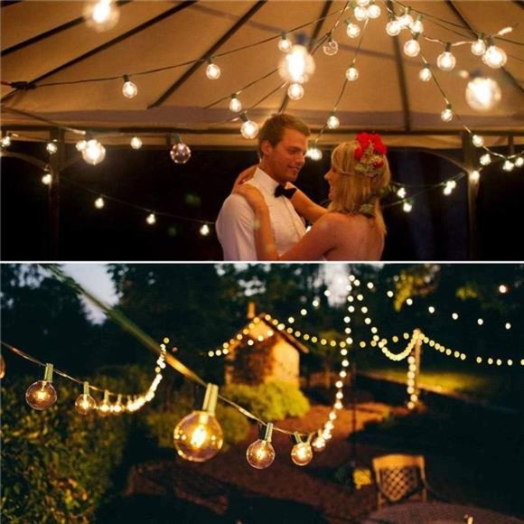 Outdoor String Lights 25Ft Globe Patio Lighting Waterproof G40 Bulbs for Outside - Picture 6 of 6